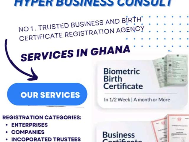 Registration of Birth certificate and Business certificate 