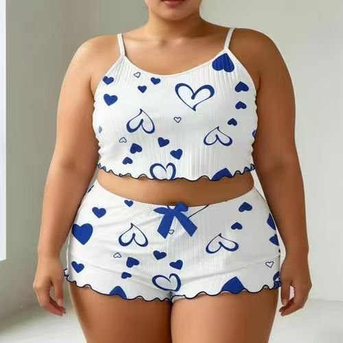 Two-piece lounge or sleepwear set.