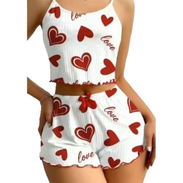 Women's two-piece loungewear or pajama set.  