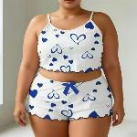 Two-piece lounge or sleepwear set.