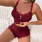 2 Piece fitted Burgundy Nightwear 