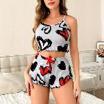 Heart Print Cami Top & Shorts PJ Set
