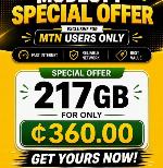 MTN special offfer, 217gb for just 360gh 